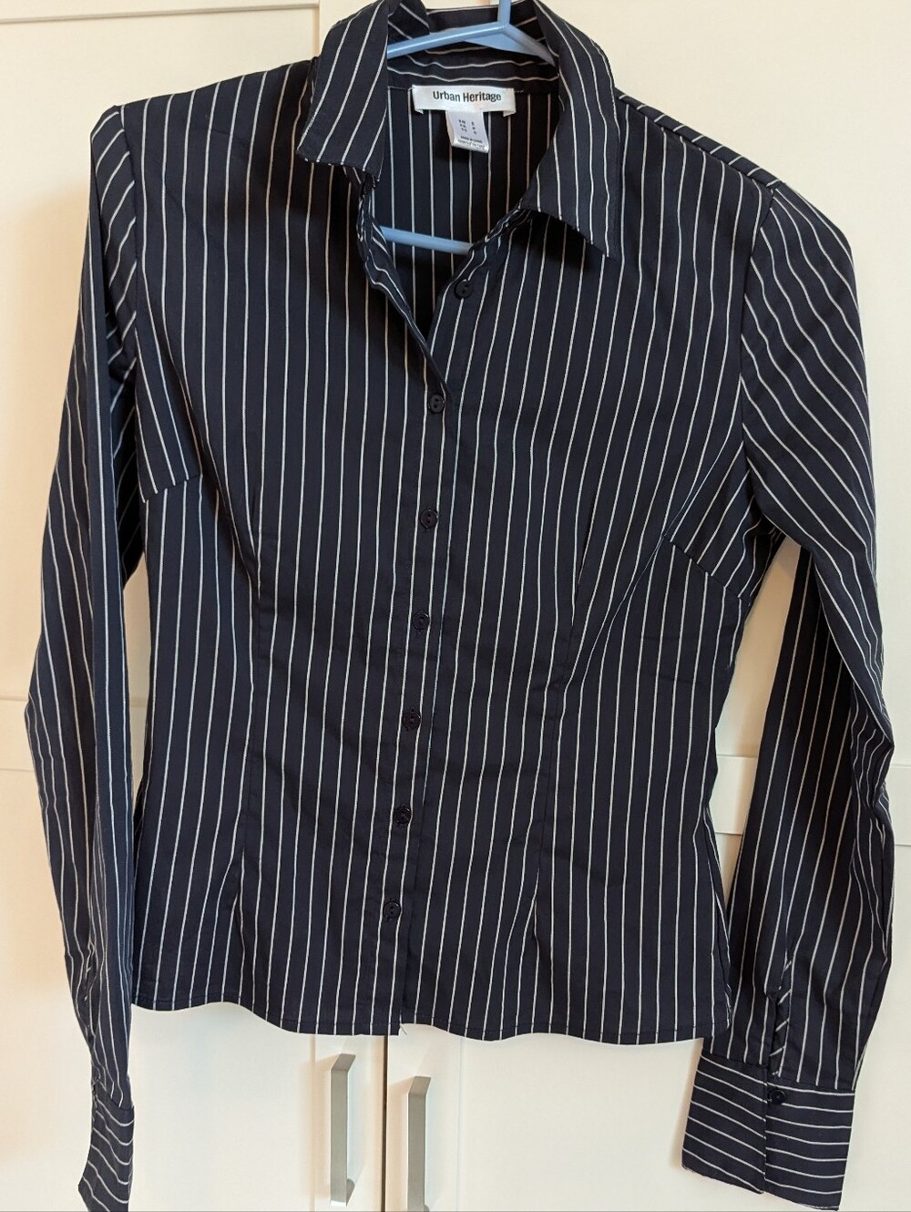 Black & White Pinstripe Button-up